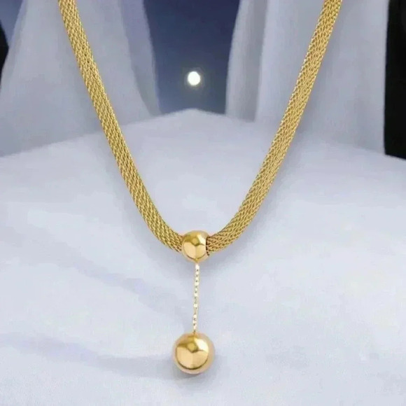 🆕️Elegant 18K Gold Plated Round Bead Charm Necklace – Simple & Stylish Gift ✨️ - Picture 4 of 11